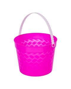 Balde plástico rosado+blanco