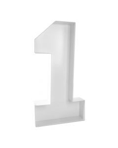 Número plástico 1 blanco