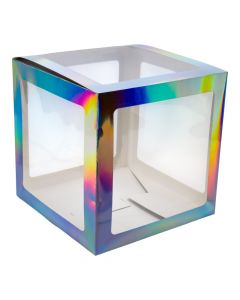Caja tornasol globos 30x30x30 cm