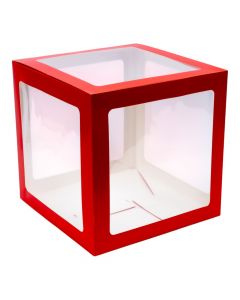 Caja cartón globos roja