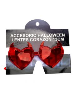 Lente figura corazón 13cm rojo