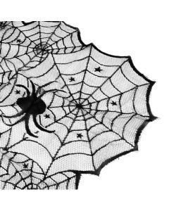 Mantel tela estampado telaraña negro