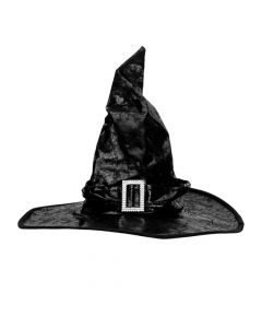 Sombrero bruja negro y plateado