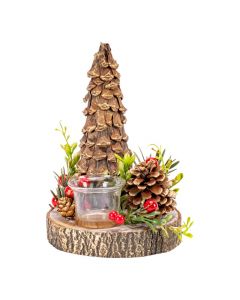 Portavelas árbol decorado