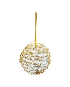 Esfera bellota blanco dorado