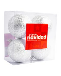Esferas navideñas plateadas