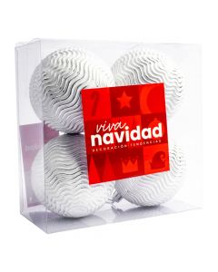 Esferas navideñas blanco+plateado