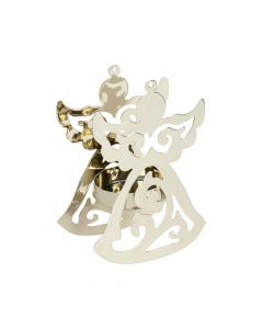 Portavela metálico navideño dorado