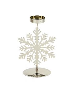 Candelabro hierro copo de nieve dorado