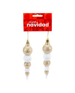 Figuras colgantes dorado y blanco