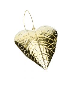 Figura colgante hoja con relieve dorado