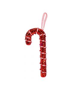 Bastón navideño escarchado con relieve