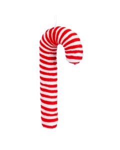 Figura colgante bastón navideño afelpado