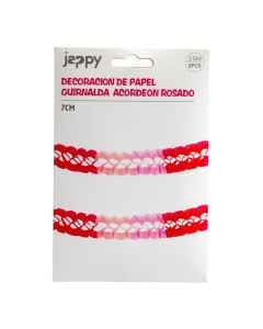 Guirnalda acordeón papel rosado