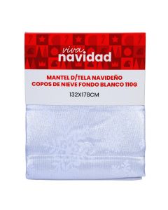 Mantel navideño copo nieve blanco
