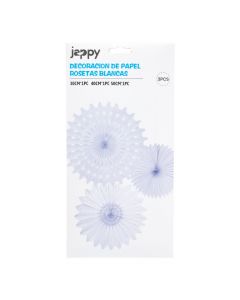 Rosetas blancas de papel