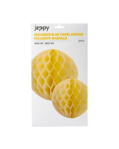 Esferas papel amarillo 2 piezas