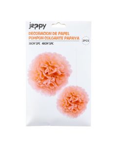 Pompones papel naranja decorativos