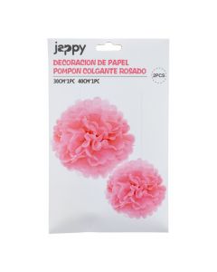Pompones colgantes rosado