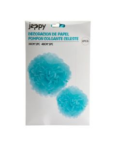 Pompones decorativos celeste