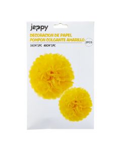 Pompon decorativo papel amarillo