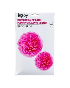 Pompón decorativo rosado 30-40cm