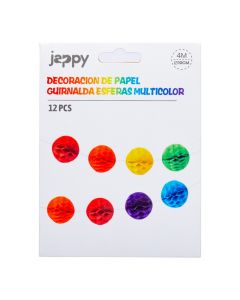 Guirnalda papel esferas multicolor