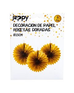 Roseta decorativa papel dorado