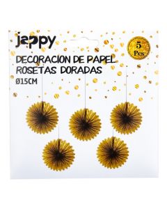 Rosetas de papel dorado