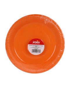 Plato cartón 7pulg 8und naranja