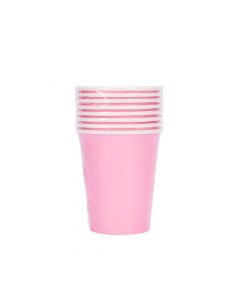 Vaso cartón 9pulg 8und rosado