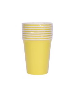 Vaso cartón 9pulg 8und amarillo