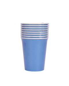 Vaso cartón 9pulg 8und azul