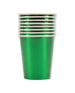 Vaso cartón 9pulg verde metalizado
