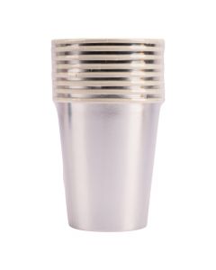 Vaso cartón 9pulg plateado