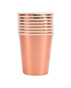 Vaso cartón 9pulg oro rosa