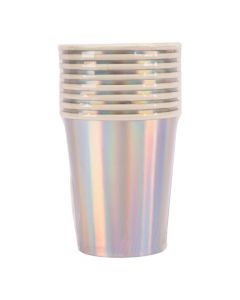 Vaso cartón 9pulg plateado