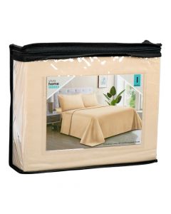 Sábana individual 3 piezas beige
