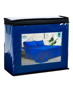 Sábana King 4 piezas azul