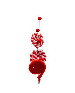 Rama artificial navideña 42cm rojo y blanco