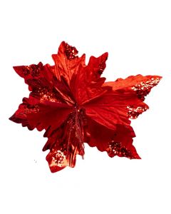 Flor artificial navideña rojo