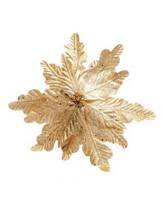 Flor artificial navideña dorado