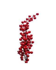 Rama artificial navideña con frutos 66cm marron+rojo