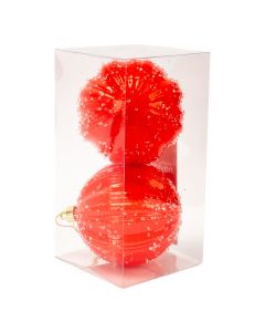 Esfera navideña roja