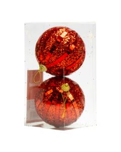 Esferas navideñas escarchadas rojas