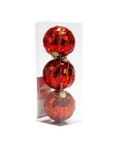Esferas navideñas cuadros rojas