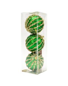 Esferas verdes doradas navideñas