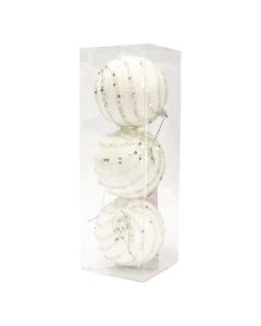 Esferas navideñas blanco+plateado