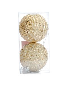 Esfera navideña 10cm 2und dorado