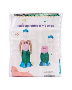 Disfraz infantil sirena con accesorios 7-9a